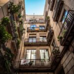 low angle photography of brown building