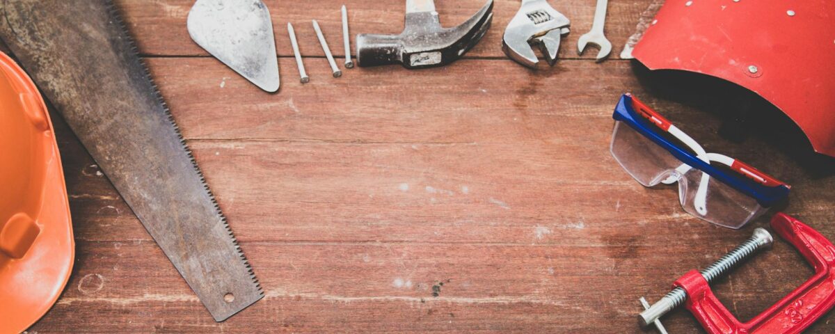 flat lay photography of hand tools