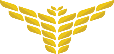 A golden eagle made of wheat.