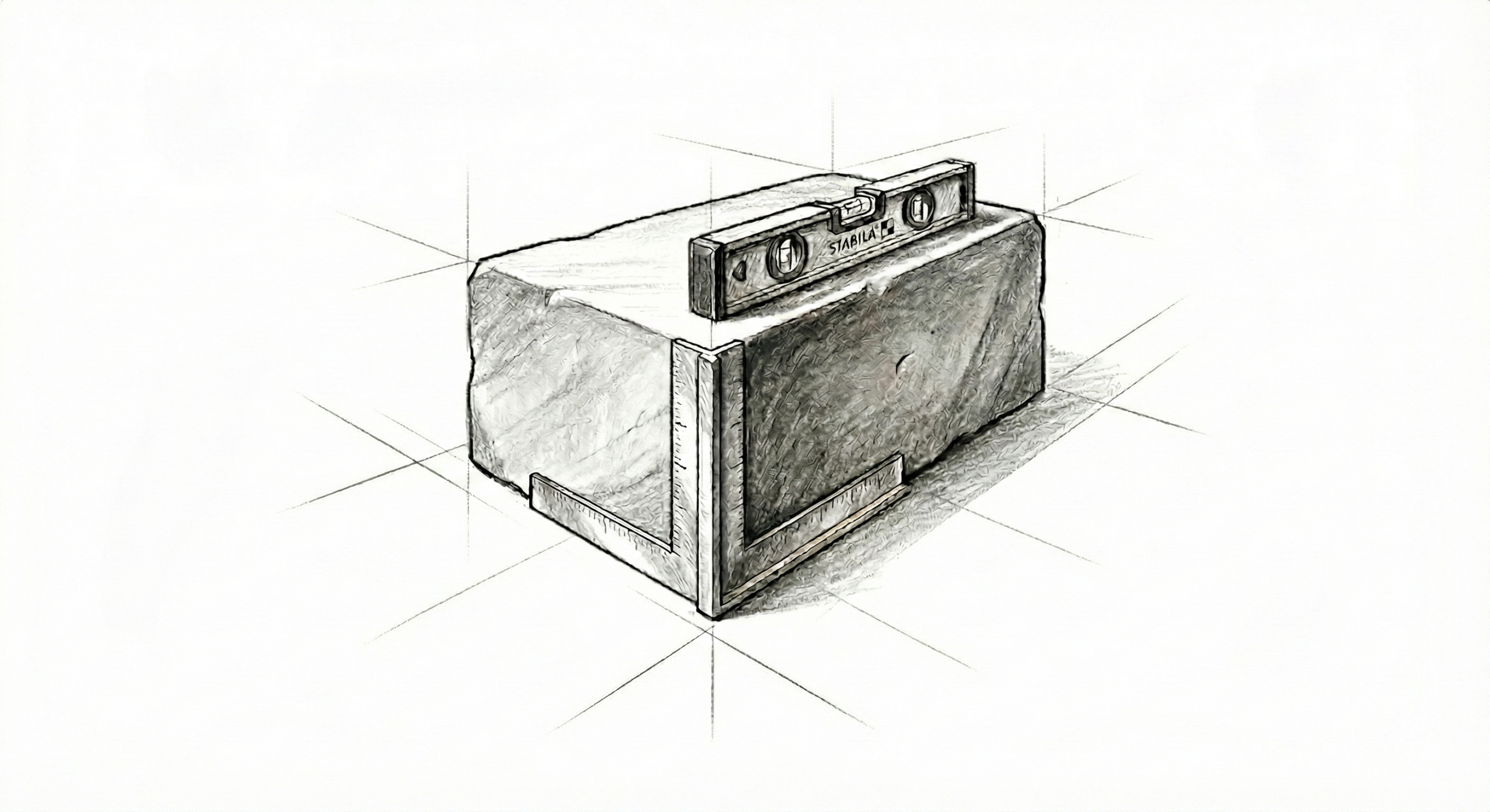 An industrial corner stone, pointing to the One Who is the True Corner Stone.